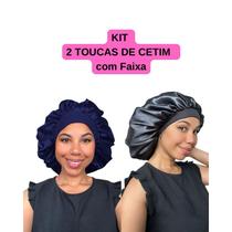 Anny Beleza - Kit 2 Touca de Cetim Toca de Cetim Seda com Faixa Toca para Dormir