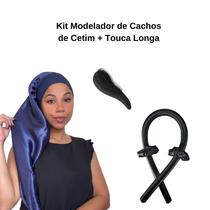 Anny Beleza Kit Modelador de Cachos -Touca Longa de Cetim Seda com Faixa Escova Mágica Xuxa de Cetim
