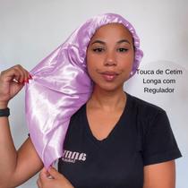 Anny Beleza Touca de Cetim Longa com Regulador Toca para Cabelos Longos Touca de Seda Cor Lilas
