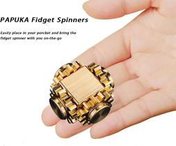Ansiedade Fidget Spinner Pure Brass Cube Gears Linkage Ansiedade Fidget Spinner Pure Brass Cube Gears Linkage