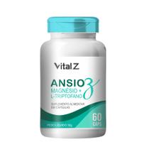 Ansio Z Magnésio 200mg com L Triptofano 500mg Vital Z Suplemento Alimentar 60 Cápsulas Ansio Z Magnésio 200mg com L Triptofano 500mg Vital Z Suplemento Alimentar 60 Cápsulas