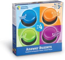 Answer Buzzers, conjunto de 4, colorido, game show, 9 cm, para maiores de 3 anos