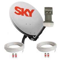 Antena Banda KU + LNB Duplo Universal + 2 Kits de Cabo Antena Banda KU + LNB Duplo Universal + 2 Kits de Cabo