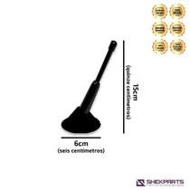 Antena Carro Curta Haste de 150mm Preta Universal Shekparts 01.012