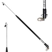 Antena Corta Pipa Linha Anti Cerol Fio Retrovisor 2 Estágios Retrátil Moto Proteção Segurança Preta