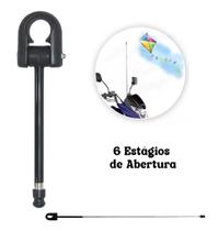 Antena Corta Pipa Moto Retrátil Guidao Aço Inox Prata M5b