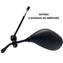 Antena Corta Pipa Motoboy Retrovisor Preta Aço Inox Antena Corta Pipa Motoboy Retrovisor Preta Aço Inox