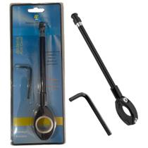 Antena Corta Pipa Retrátil Aço Inox Moto Guidão Preto