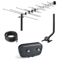 Antena de TV Cekay UHD-3968 Yagi externa com pré-amplificador Antena de TV Cekay UHD-3968 Yagi externa com pré-amplificador