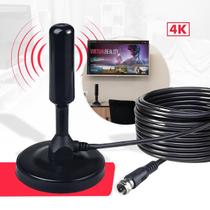 Antena Digital 4k Smart Tv Full Hd Amplificada Interna E Externa Cabo 5 Metros Base Imã Antena Digital 4k Smart Tv Full Hd Amplificada Interna E Externa Cabo 5 Metros Base Imã