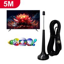Antena Digital 5 metros interna Sinal TV HDTV Base Imã Externo a prova d'agua Antena:Antena 5M Antena Digital 5 metros interna Sinal TV HDTV Base Imã Externo a prova d'agua Antena:Antena 5M