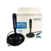 Antena Digital Amplificada HDTV UHF VHF Interna e Externa 3.5dBI 4 metros