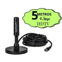 Antena Digital Amplificada Interna Externa Conversor 5 Metros Base Imã 4.5 DBI HDTV/UHF/VHF - Exbom Antena Digital Amplificada Interna Externa Conversor 5 Metros Base Imã 4.5 DBI HDTV/UHF/VHF - Exbom