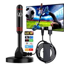 Antena Digital Amplificada internos e externo qualidade 4k ultra HD Base magnética Compatível com conversor digital Hdtv, Uhf e Vhf - BIDALTECH