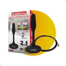 Antena Digital Brasforma Tv Interna Hdtv/uhf 4k Com Cabo