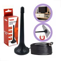 Antena Digital Cabo 3m Hdtv Uhf Interna Magnética Base Imã - Tomate