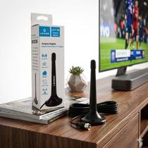 Antena Digital De Mesa Para Televisão Lehmox LEY-56 Design Moderno Compacta Cabe Em Qualquer Lugar