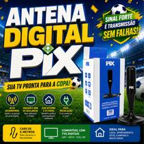 Antena Digital HDTV PIX Interna Externa UHF Cabo 5m Magnética Plug 90 TV Antena Digital HDTV PIX Interna Externa UHF Cabo 5m Magnética Plug 90 TV