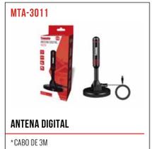 Antena Digital HDTV Tomate MTA-3011 com Cabo de 3m Kit com 3 Unidades