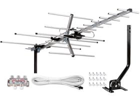 Antena Digital HDTV Yagi de Longo Alcance (Até 200 Milhas) - 4K 1080P - Kit de Instalação Incluso