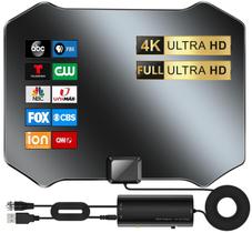 Antena Digital Interna 4K 1080p com Cabo Amplificador de Sinal (16m)