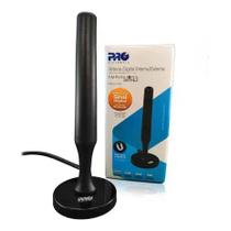 Antena Digital Interna Digital FULL HDTV 4K / UHF / VHF/ FM Base magnética com 3 Metros de cabo Pro