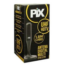 Antena Digital Interna e Externa Cabo 1,8 Metros Imagem em HD PIX Antena Digital Interna e Externa Cabo 1,8 Metros Imagem em HD PIX