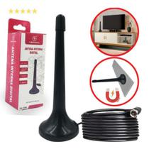 Antena Digital Interna E Externa Para Tv + 3m Cabo Hdtv - Kapbom Antena Digital Interna E Externa Para Tv + 3m Cabo Hdtv - Kapbom