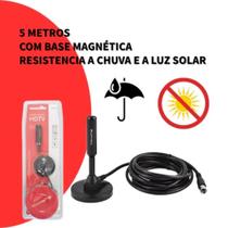 Antena Digital Interna e Externa Tomate Mta 3005 Com Base Magnetica 5 metros - Enviamos no mesmo dia - Tomate: MTA-3005