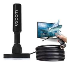 Antena Digital Interna Externa Amplificada Portátil Cabo 5MT - Exbom Antena Digital Interna Externa Amplificada Portátil Cabo 5MT - Exbom