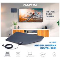 Antena Digital Interna Slim HDTV Gruda Atrás da TV DTV-250 Aquário