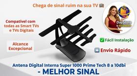 Antena Digital Interna Super 1000 Prime Tech 8 a 10dbi - MELHOR SINAL