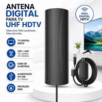 Antena Digital para TV UHF HDTV Cabo 10m USB IP65 Alta Recepção Interna Externa Sinal Digital Antena Digital para TV UHF HDTV Cabo 10m USB IP65 Alta Recepção Interna Externa Sinal Digital