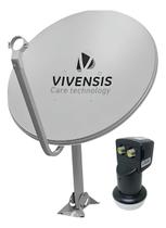 Antena Digital Parabólica Vivensis 60cm Ku 5g Lnbf Duplo