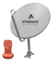 Antena Digital Parabólica Vivensis 60cm Ku Lnbf Simples