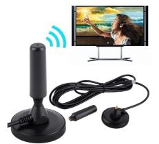 Antena Digital Televisão Interna Cabo 5m Hd Tv Base Imã