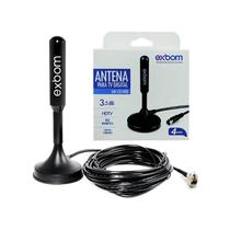 Antena Digital Tv Interna e Externa Amplicficador HDTV 4K Amplificada com Base Imã 4.dBi UHF VHF Exbom