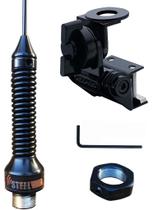 Antena Enfeite Mola Black Preta 1,47mts Anti Furto Suporte Calha Grade