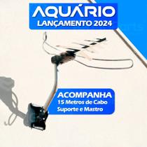 Antena Externa 4k Completa Profissional 5 em 1 com Mastro e Cabo de 15 Metros Aquário DTV-3000 Antena Externa 4k Completa Profissional 5 em 1 com Mastro e Cabo de 15 Metros Aquário DTV-3000