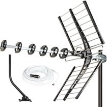 Antena externa de cinco estrelas, com alcance de 320 km, HDTV, VHF, UHF