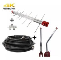 Antena Externa Digital 4k C Mastro 2 X Cabo 10 + Divisor 2x1
