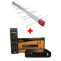 Antena Externa Digital 4K Log 28 Elementos + Conversor Imagevox