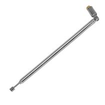 Antena Haster Telescópica Prata Para Rádio e Tv 18cm a 62cm 5 Estágios Vhf Uhf