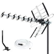 Antena HDTV Five Star 2025 VHF/UHF 4K com alcance de 200 milhas