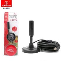 Antena HDTV Sinal digital interno externo com imã na base - Kapbom