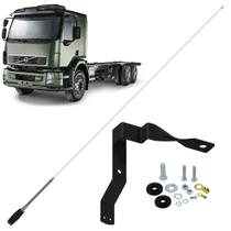 Antena Inox Px Mini Maria Mole 1,40m Alongador 15cm Suporte Dianteiro Frontal LD Carona Volvo Vm