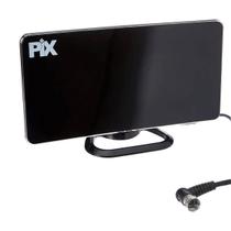 Antena Interna Curva Black Piano Fm Uhf Vhf Plug 90º Nf