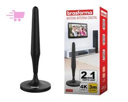 Antena Interna Digital Brasforma SHD-500 2 em 1 + Cabo de 3m