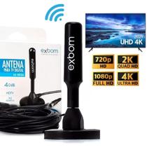 Antena Interna Digital Cabo 4M Para TV 4K HDTV Portátil Resistente A Água - EXBOM