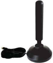 Antena Interna Digital de Alto Desempenho 4k 8k Hdtv Uhf Fm, base c/ imã - IS 7500CX - cabo 2,5 mts.